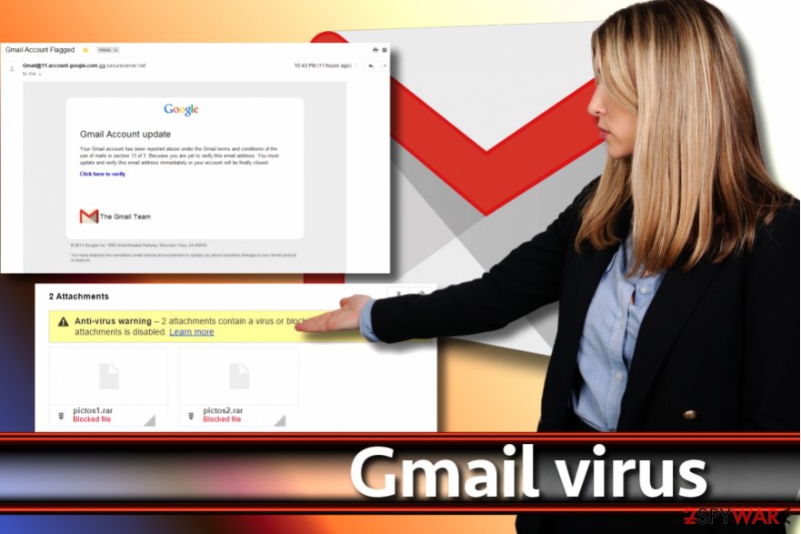 Gmail virus screenshot