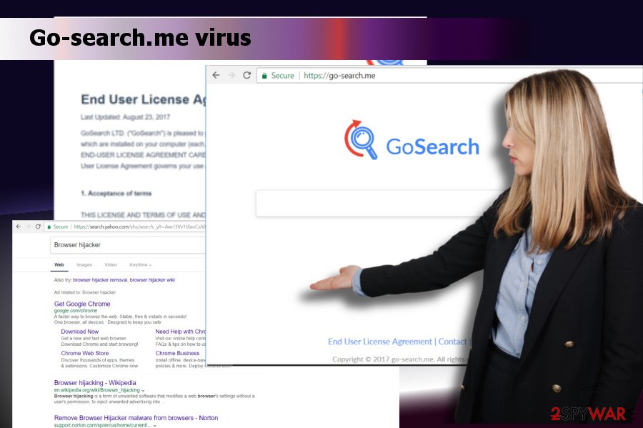 A printscreen of Go-search.me virus