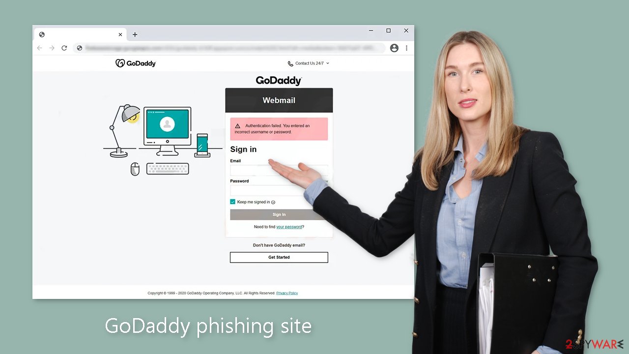 GoDaddy phishing site