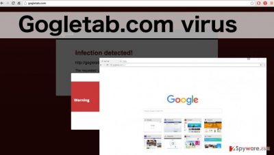An illustration of Gogletab.com hijacker virus