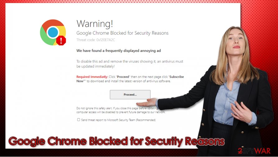 Google Chrome Blocked for Security Reasons scam