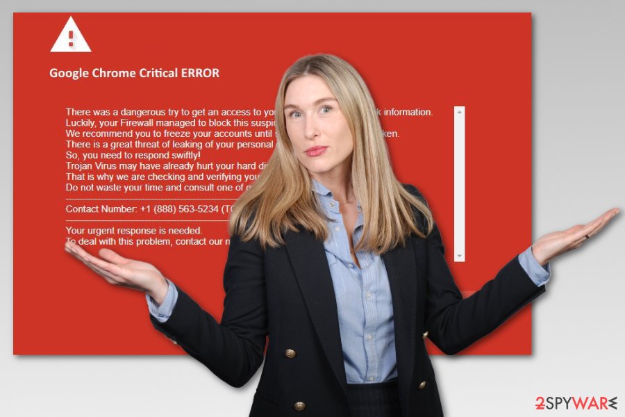 Example of Google Chrome Critical Error virus