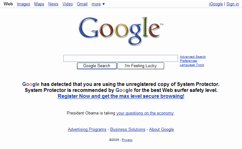 "Google has detected" web page "Google has detected" web page