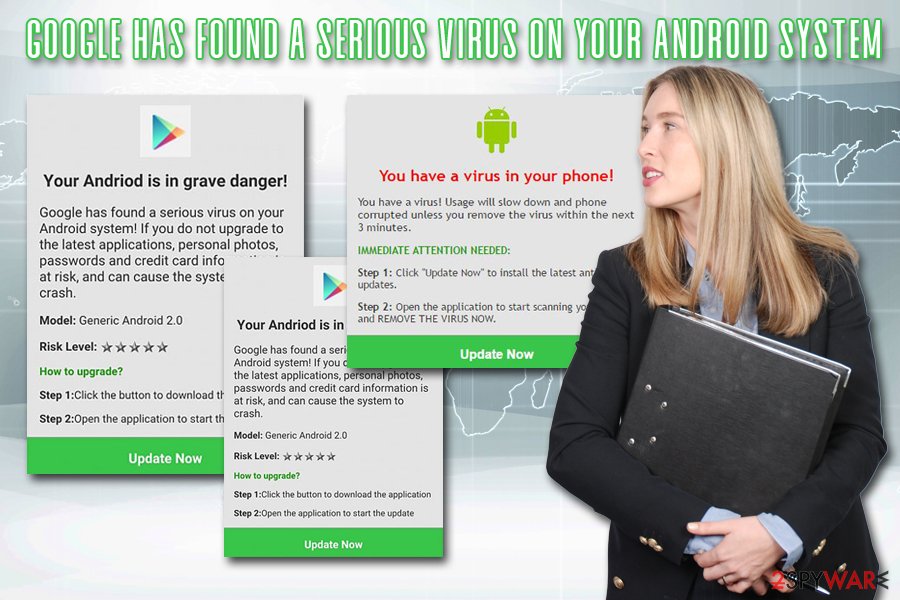 Google has found a serious virus on your Android system scam