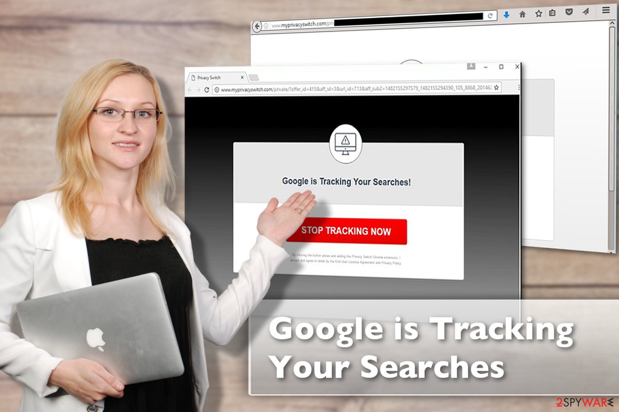 Image of the Google is Tracking Your Searches virus