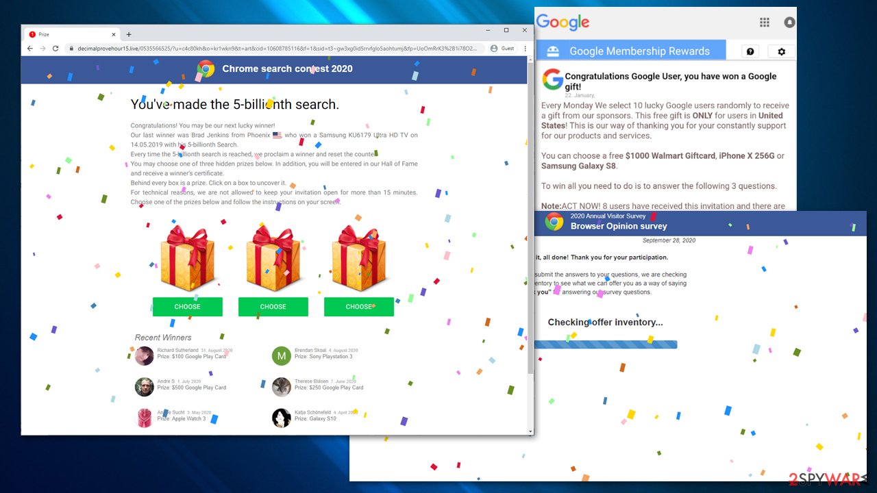 Google Prize scam virus