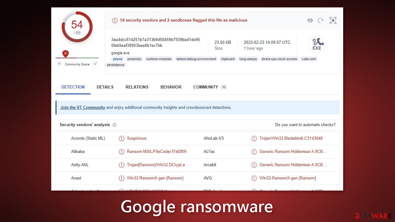 Remove Google ransomware (virus) Recovery Instructions Included
