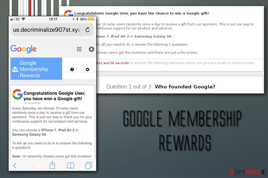 Google virus Membership  rewards