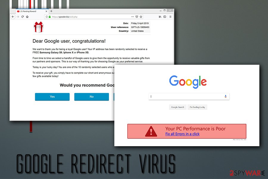 Google virus redirect