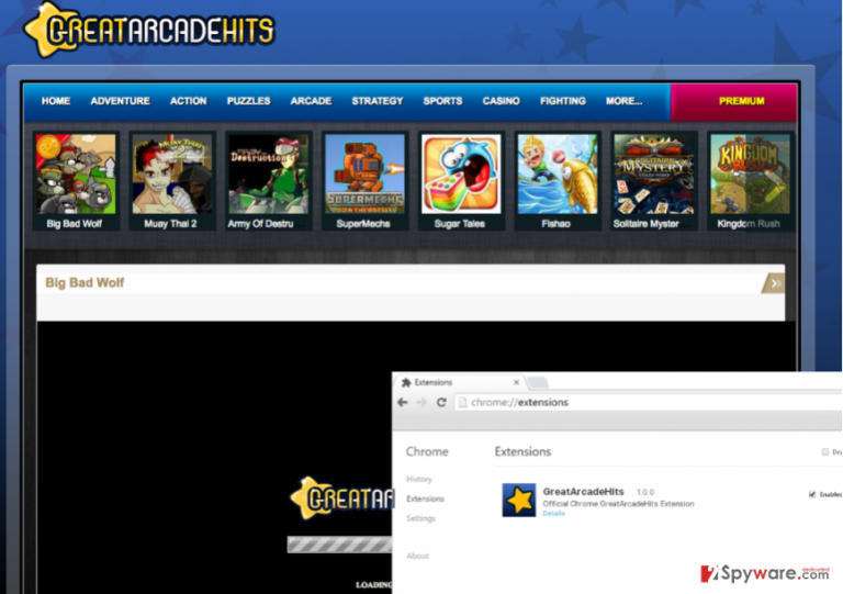 The picture of GreatARcadeHits virus