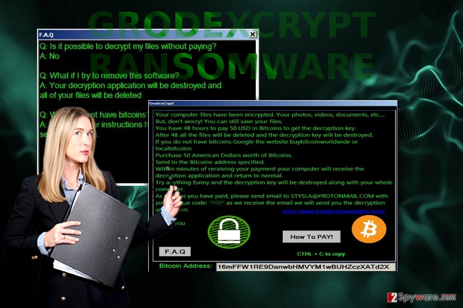 The screenshot of GrodexCrypt message