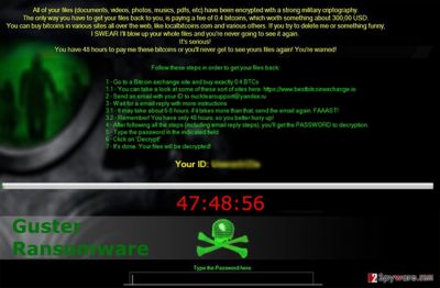 The image of Guster ransomware virus