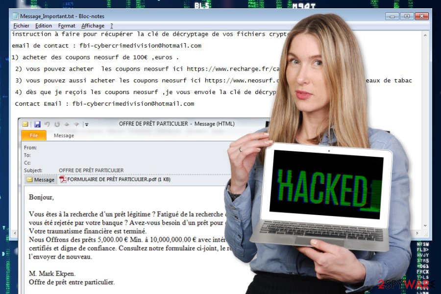 Hacking ransomware virus image