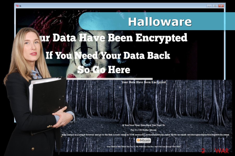 Image of Halloware ransomware virus attack