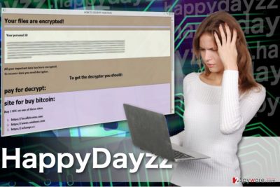 Image of the Happydayzz ransomware virus