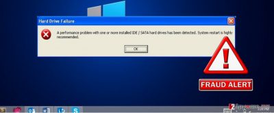 The picture showing Hard disk failure virus