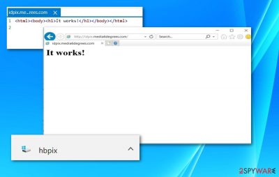 The screenshot of HBPix file and /idpix.media6degrees.com website