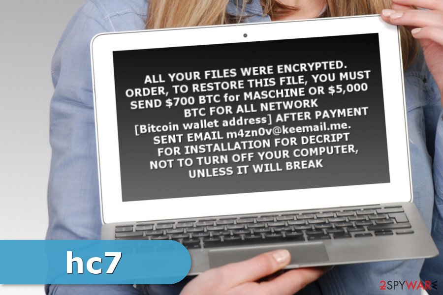 Ransom note by hc7 ransomware