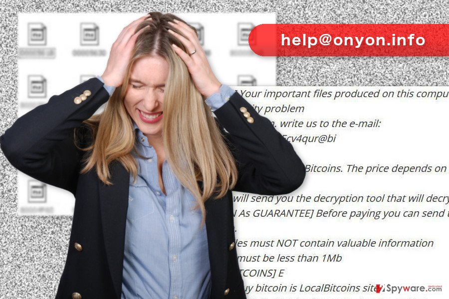 The picture of help@onyon.info ransomware virus