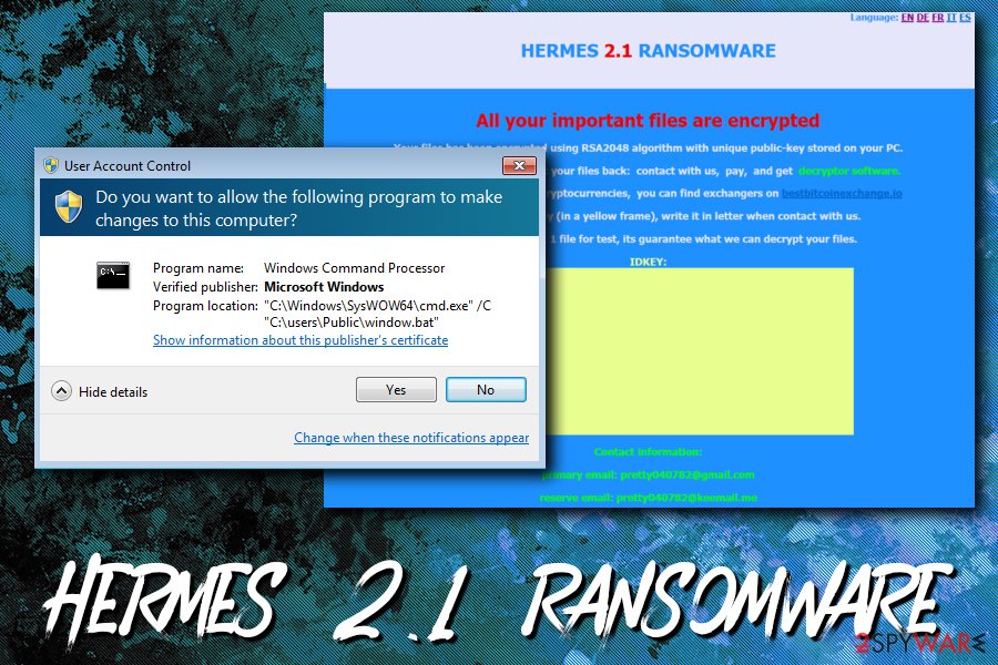 Hermes ransomware versions