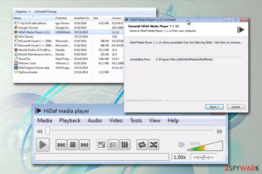HiDef Media Player uninstall