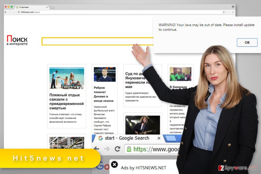 The image of Hit5news.net virus