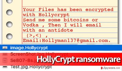 HollyCrypt virus encrypts files, adds particular file extensions to them