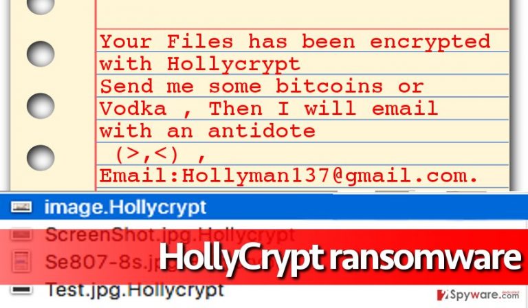HollyCrypt virus encrypts files, adds particular file extensions to them