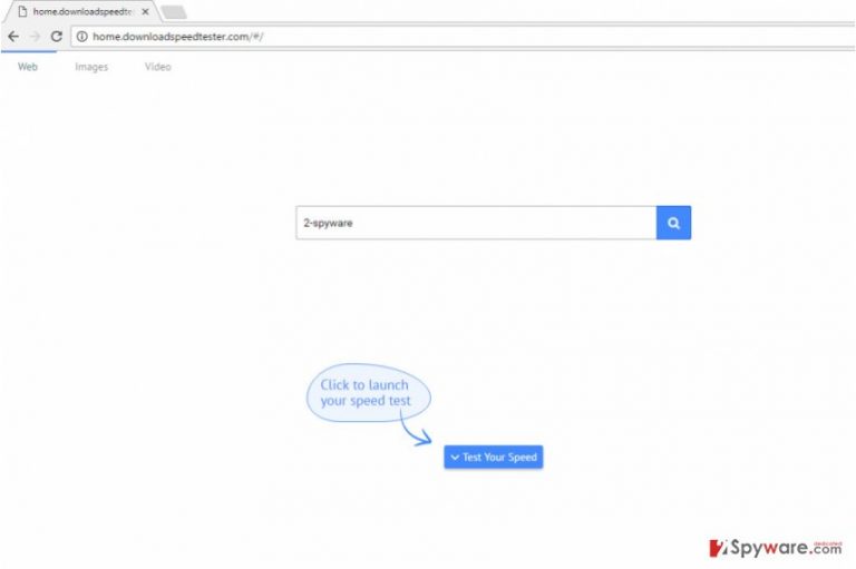 The picture of Home.downloadspeedtester.com virus
