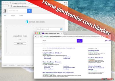 Image of Home.giantsender.com redirect virus
