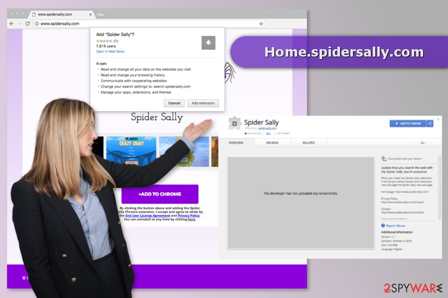 The picture of Home.spidersally.com virus