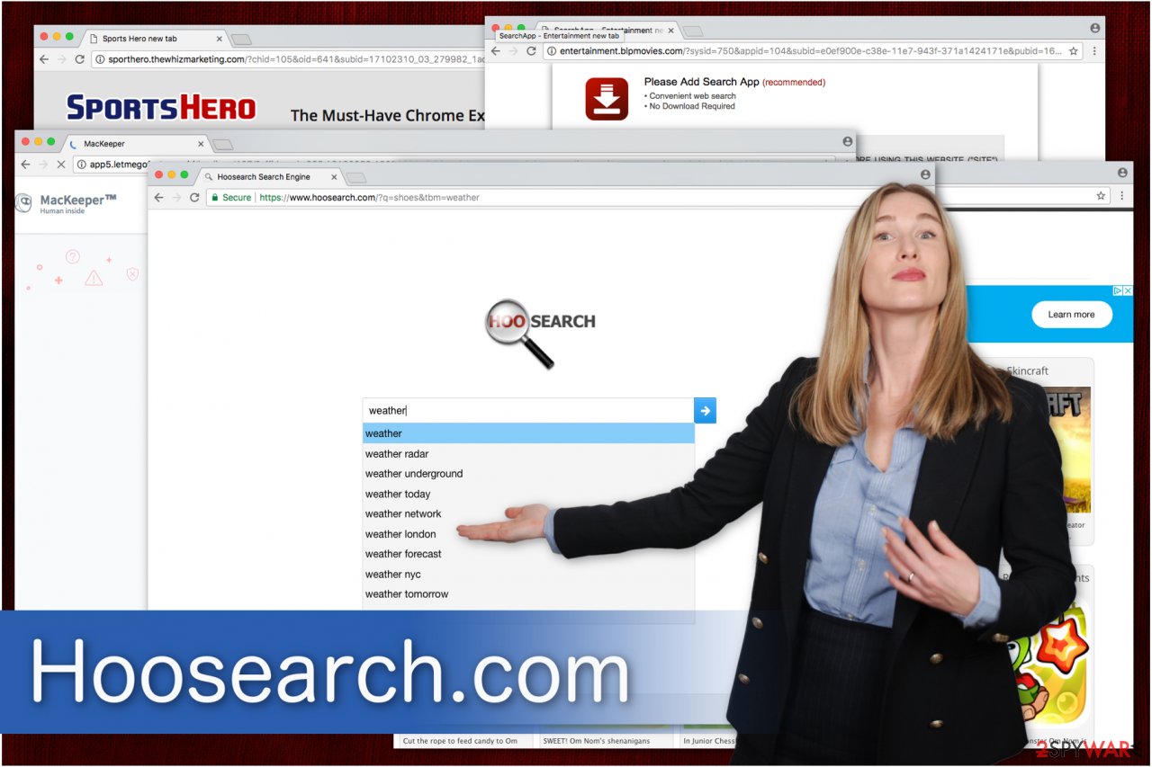 Hoosearch.com continuously displays annoying ads
