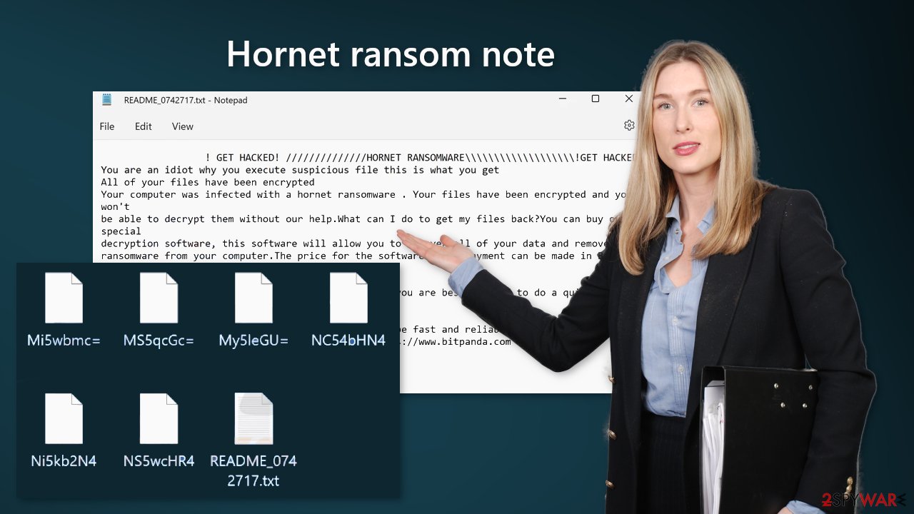 Hornet ransom note