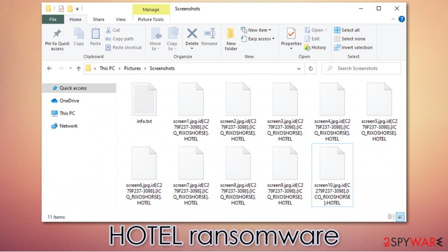 HOTEL virus encrypted files