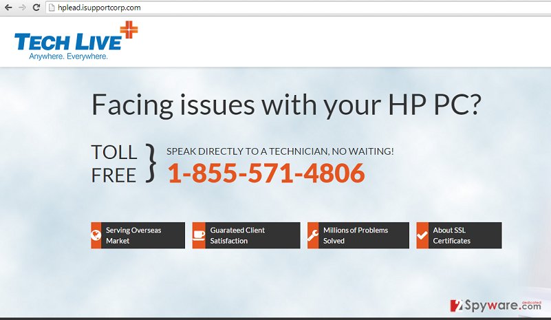 Hplead.isupportcorp.com pop-up virus snapshot Hplead.isupportcorp.com pop-up virus snapshot