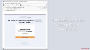 “HR added you to the Working Group” email scam