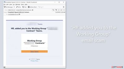 HR added you to the Working Group email scam