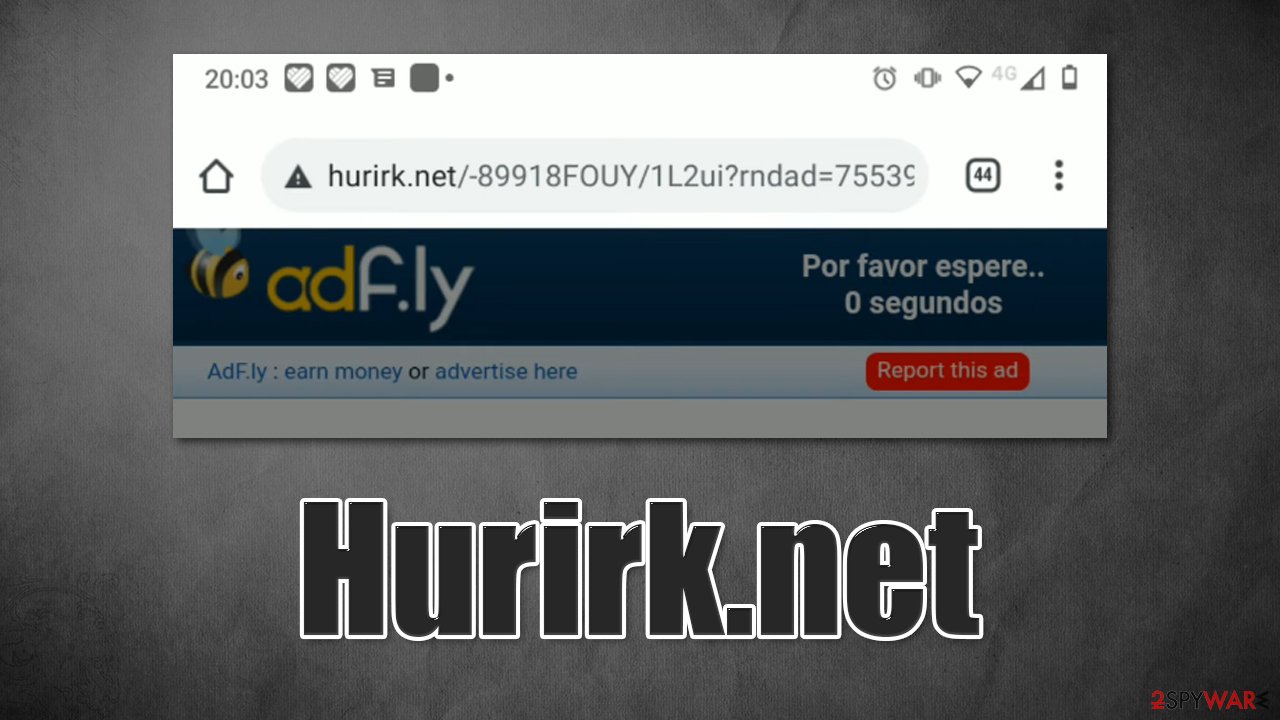 Remove Hurirk.net ads (scam) - Free Instructions