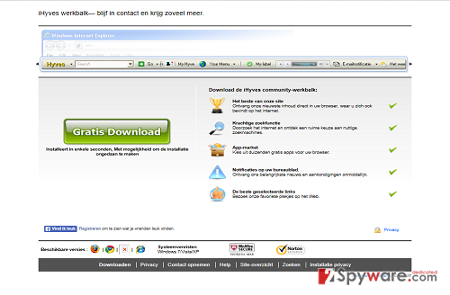 Hyves Toolbar snapshot Hyves Toolbar snapshot