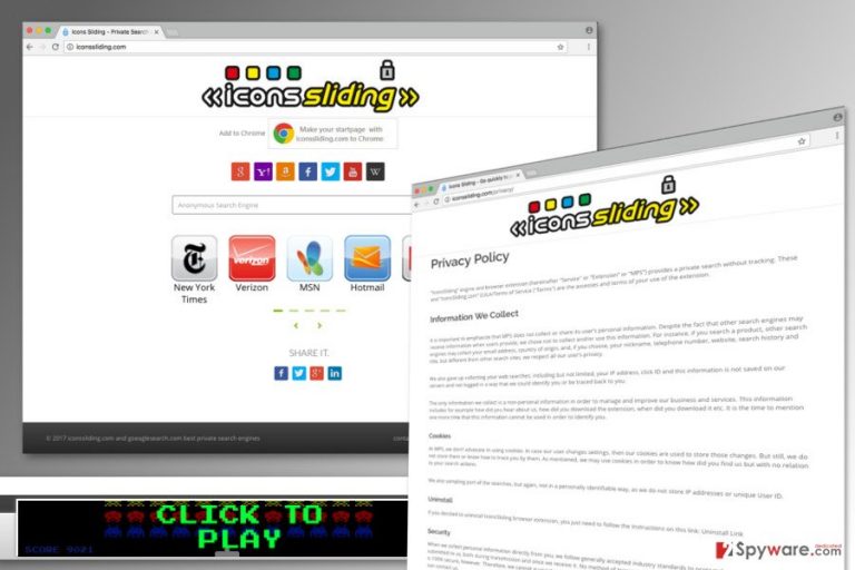 The image of Iconssliding.com virus