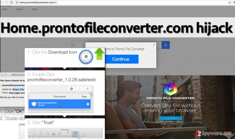Home.prontofileconverter.com virus changes homepage