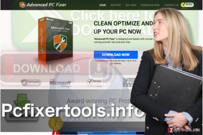 Picture showing official Pcfixertools.info homepage
