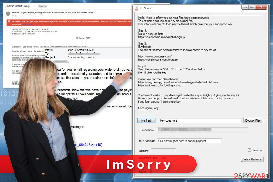 The image of ImSorry ransomware virus