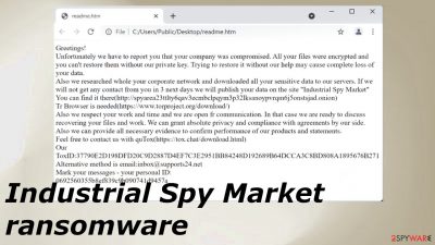 Industrial Spy Market ransomware