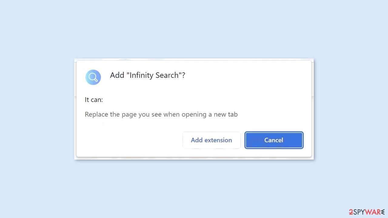 Infinity Search browser hijacker