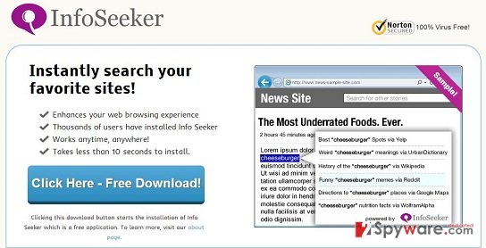 Info Seeker virus snapshot Info Seeker virus snapshot
