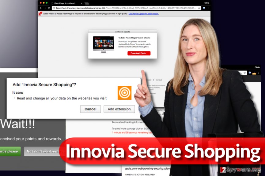 Pop-up ads by Innovia Secure Shopping virus