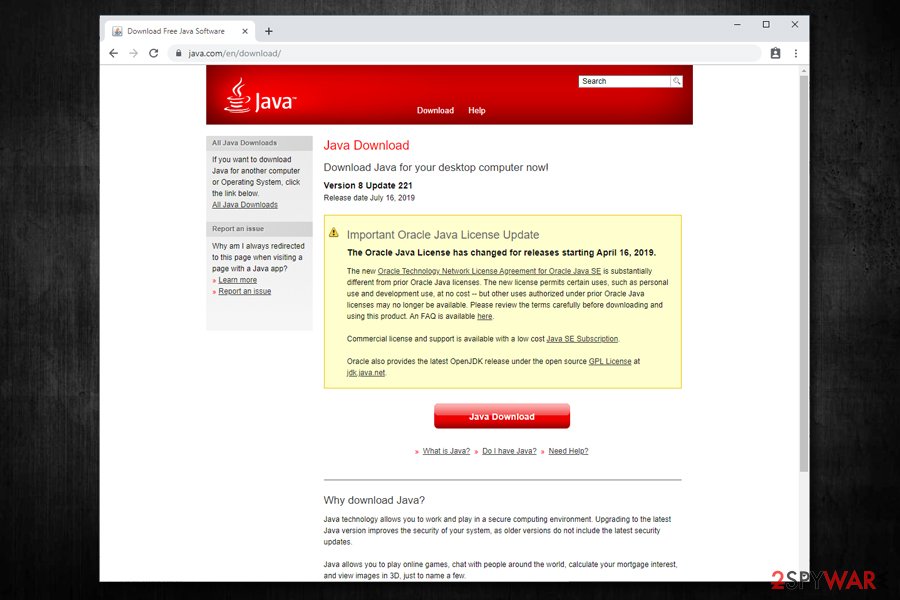 fake java install virus