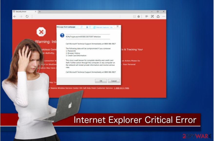"Internet Explorer Critical ERROR" scam