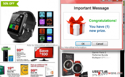 Interstitial Information virus ads examples